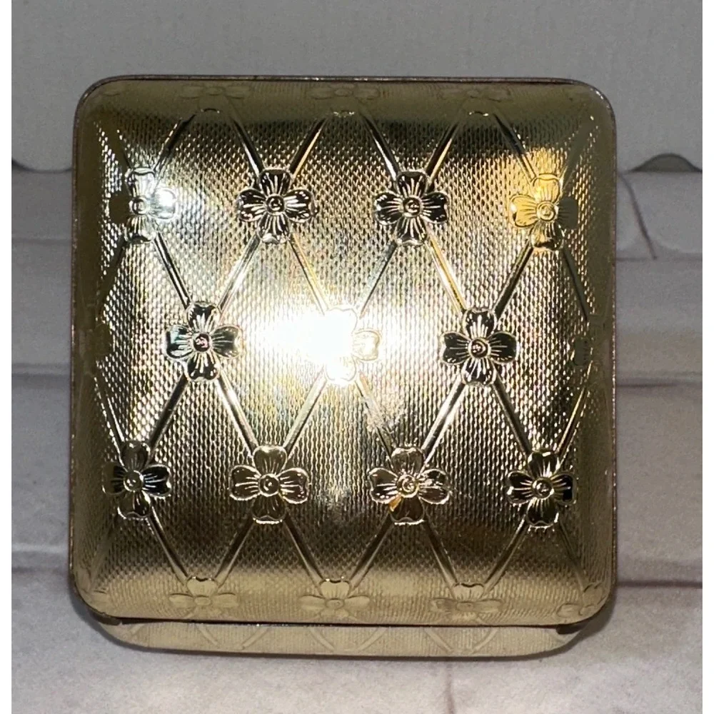 Vintage Bradley Travel Alarm Clock Gold Tone Floral Case Western Germany MCM